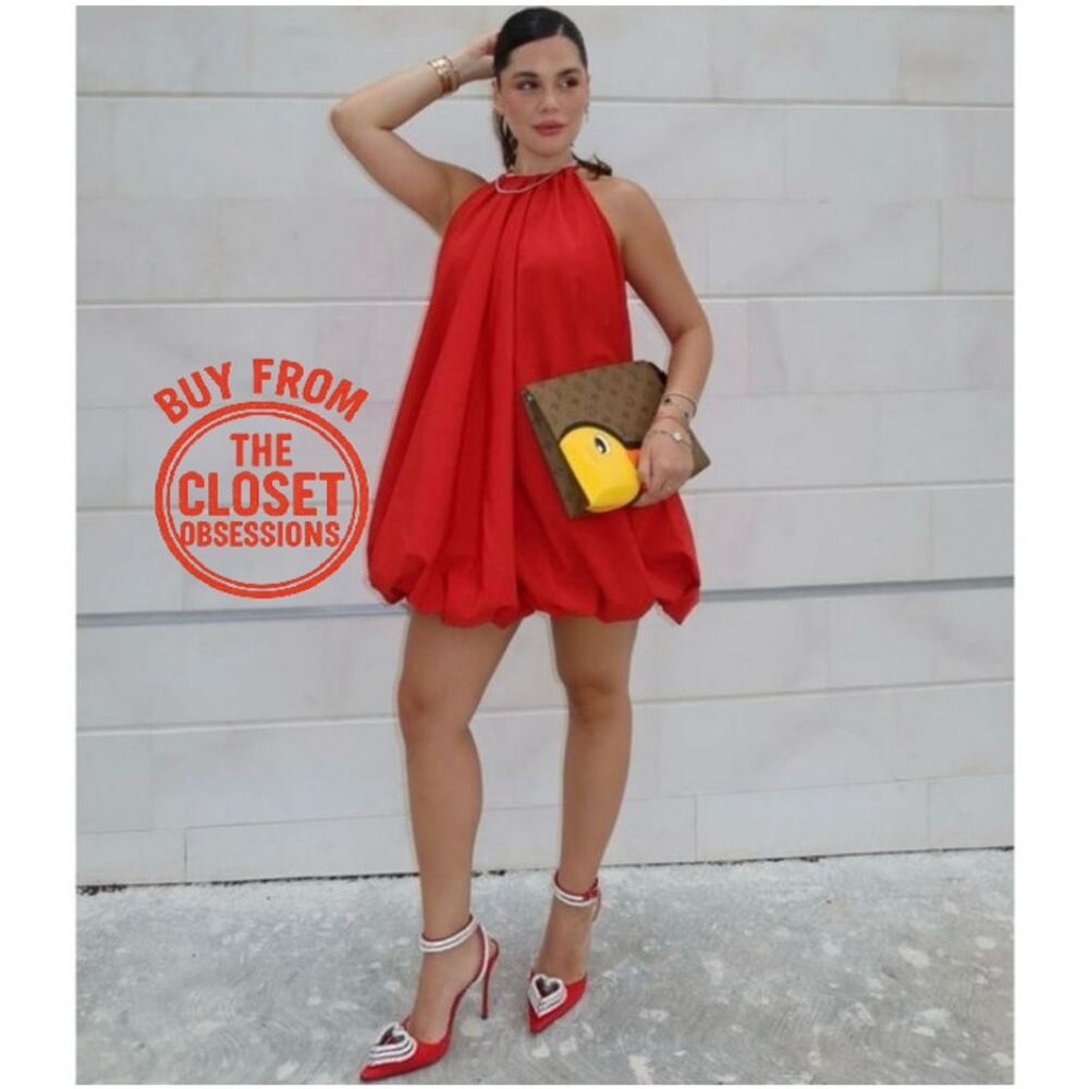 ZARA Red Halter Balloon Mini Dress NWT Blogger Favorite - Picture 12 of 16